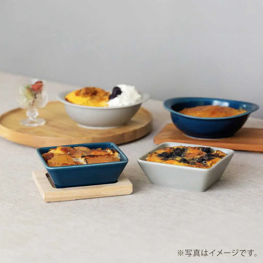【波佐見焼】OVENWARE オーバル S〈ブルー・グレー〉2点セット【西海陶器】[OA513]