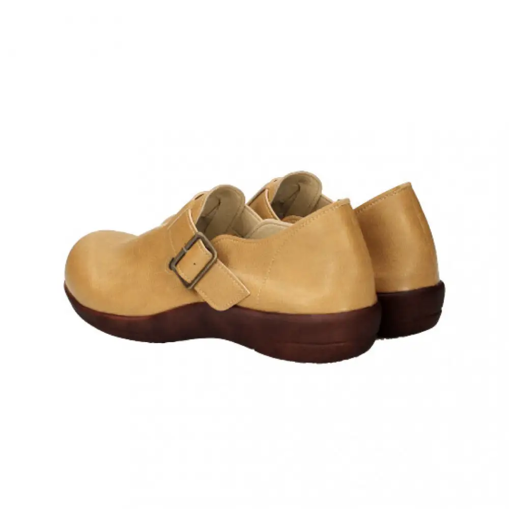 ベルトコンフォートシューズ｜マスタード 3L(25.0cm) レディース スリッポン 幅広 甲高 外反母趾 ゆったり幅 大人気 靴★