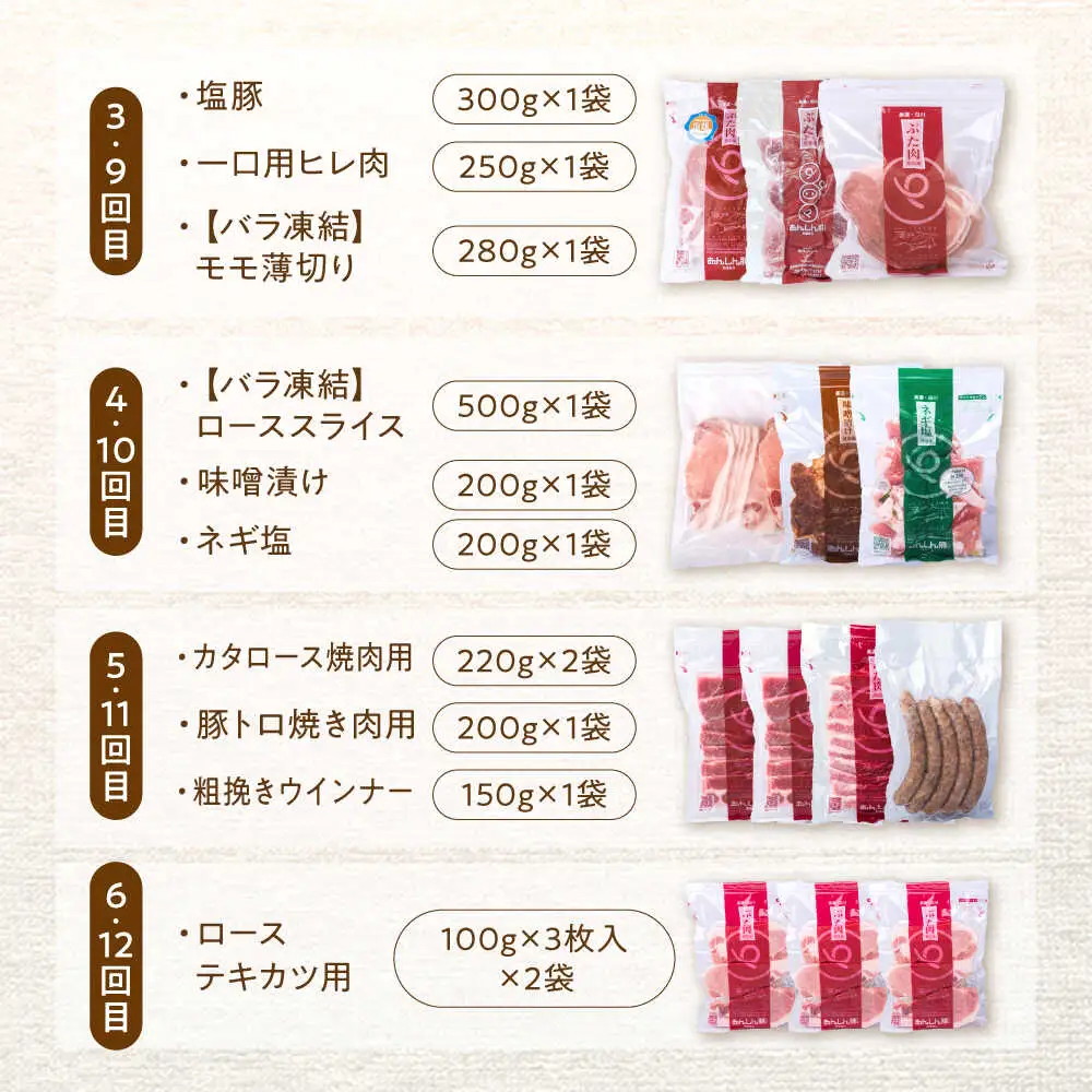 【12回定期便】豚肉大満喫コース 計11.04kg 藤井ファーム[AWAF074]豚肉セット