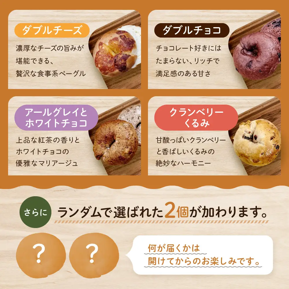 ＜3ヶ月定期便＞【CHABON】ベーグル 人気のランダム24個｜ 京都 人気 パンパンパンパン