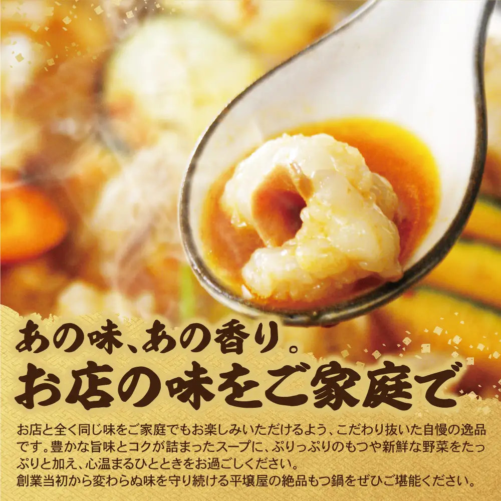 Z72-01 平壌屋 元祖味噌もつ鍋セット(野菜無) 追加たれ付き もつ鍋