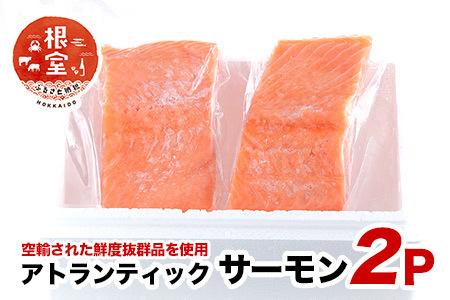 【生食可】アトランティックサーモン2P(計400g～500g前後） G-24001