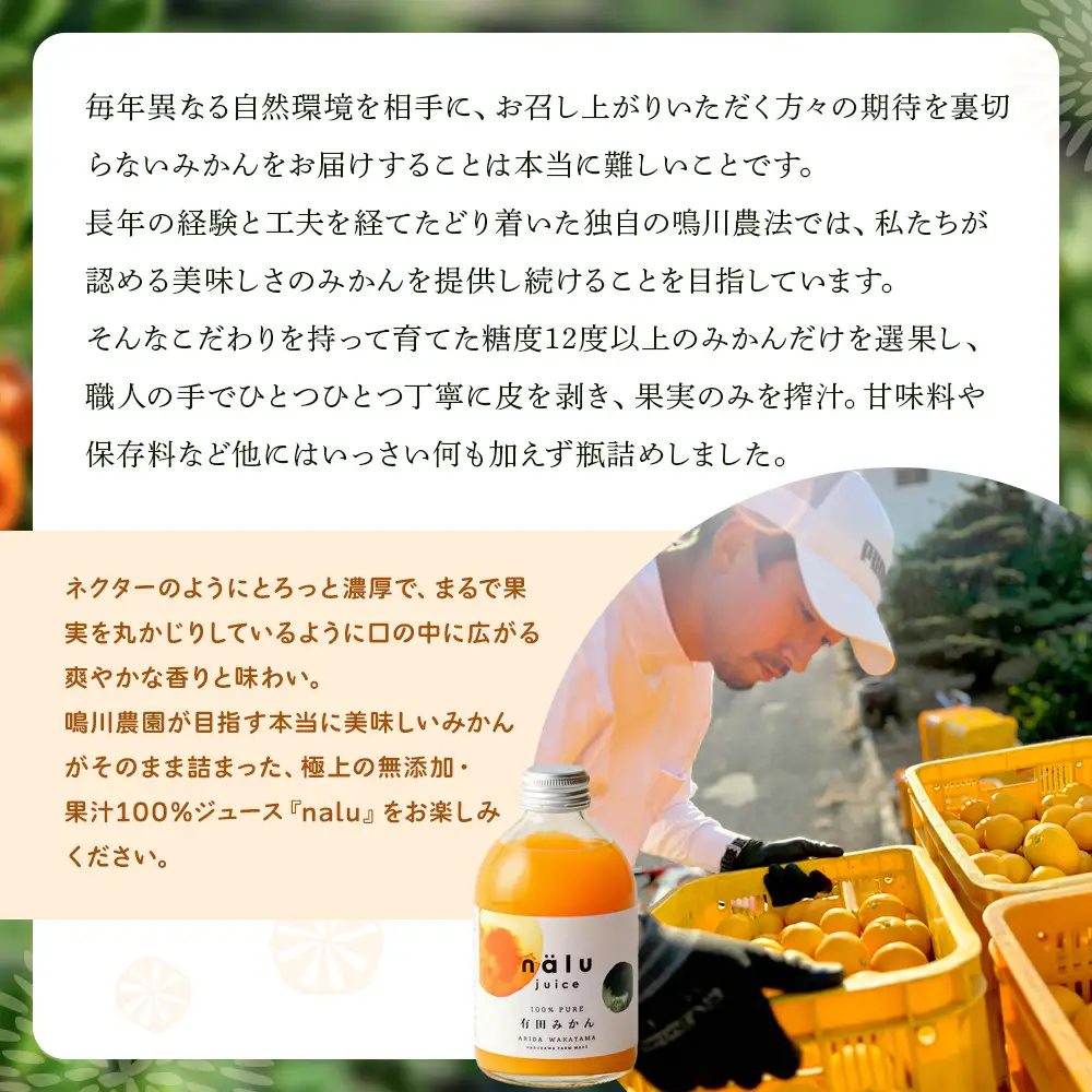 nalu juice 有田みかん 250ml × 12本 セット 鳴川農園