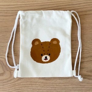 [tulip bear (チューリップベア)] おおきなくまのベビーTシャツ 90サイズとナップサックのセット★イラスト：hanaさん [0837]