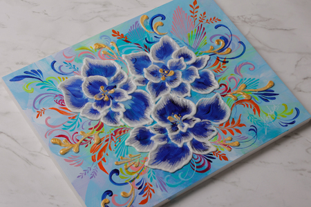 【京阪百貨店厳選】坂本 幸雪　シュガーアート（冬日可愛）　F6サイズ：410×318㎜_OS048-0043-1