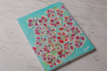 【京阪百貨店厳選】坂本 幸雪　シュガーアート（秋桜）　F6サイズ：410×318㎜_OS048-0043-6