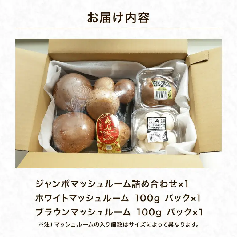 島人マッシュルームセット（ジャンボ×1ホワイト・ブラウン各100gセット） マッシュルーム きのこ詰合せセット ホワイトマッシュルーム ブラウンマッシュルーム 栄養豊富 低カロリー 糸満市 沖縄県 176-1