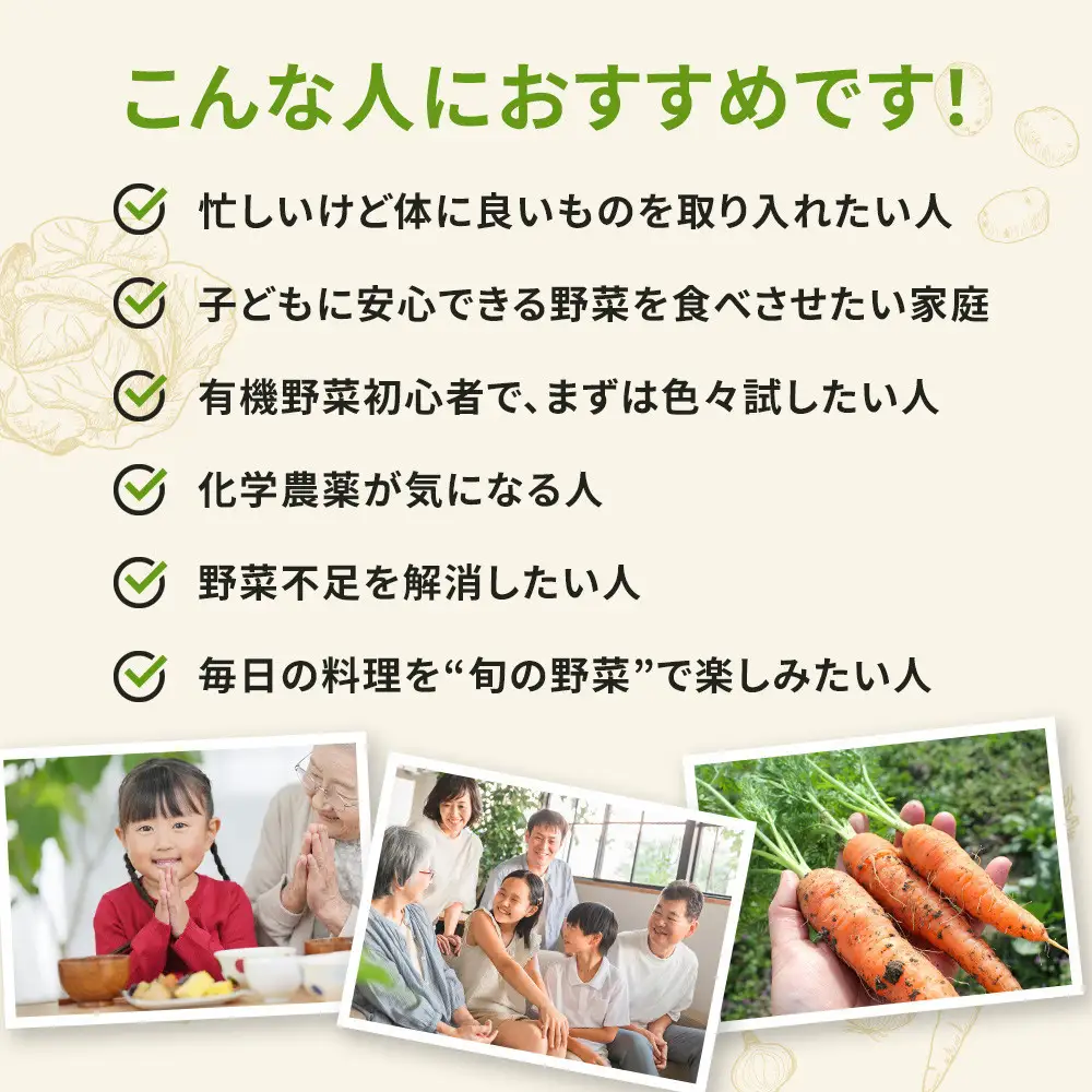 【年内発送可！(12月27日決済完了分まで）】有機野菜詰め合わせセット(5～6種類)