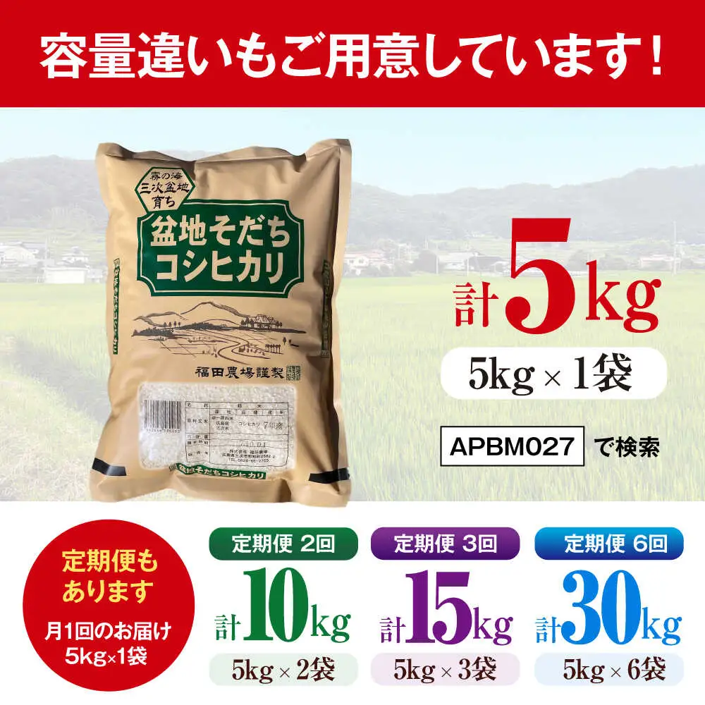 【全2回定期便】 米 盆地そだちこしひかり 2kg[APBM024]米