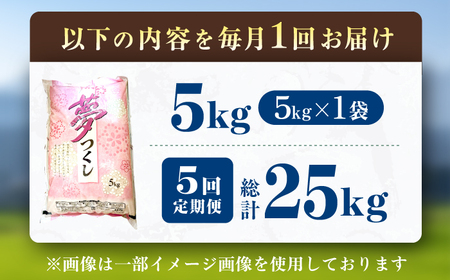 【5回定期便】令和7年産 福岡県産米 夢つくし5kg（5kg×1袋） 広川町 / たなか農産[AFCJ005]