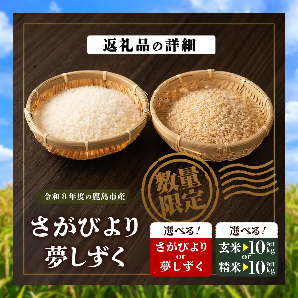 【3回定期便】《先行受付》令和8年産 さがびより【精米】10kg 1袋 合計30kg 新米 鹿島市産 K-19_biyori_s