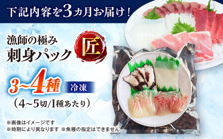 【3回定期便】漁師の極み刺身パック（匠）1皿 五島市/Sun Sea Go Company 魚 おまかせ お任せ 鮮魚 五島列島[PGL022]