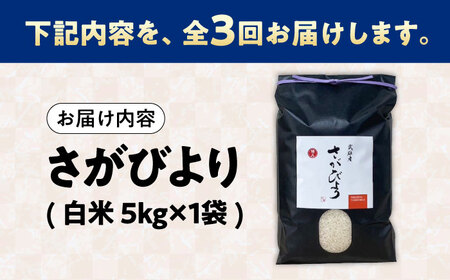 【3回定期便】さがびより 白米 5kg /株式会社 y's company（utsu和ya）[UDX025] さがびより 定期