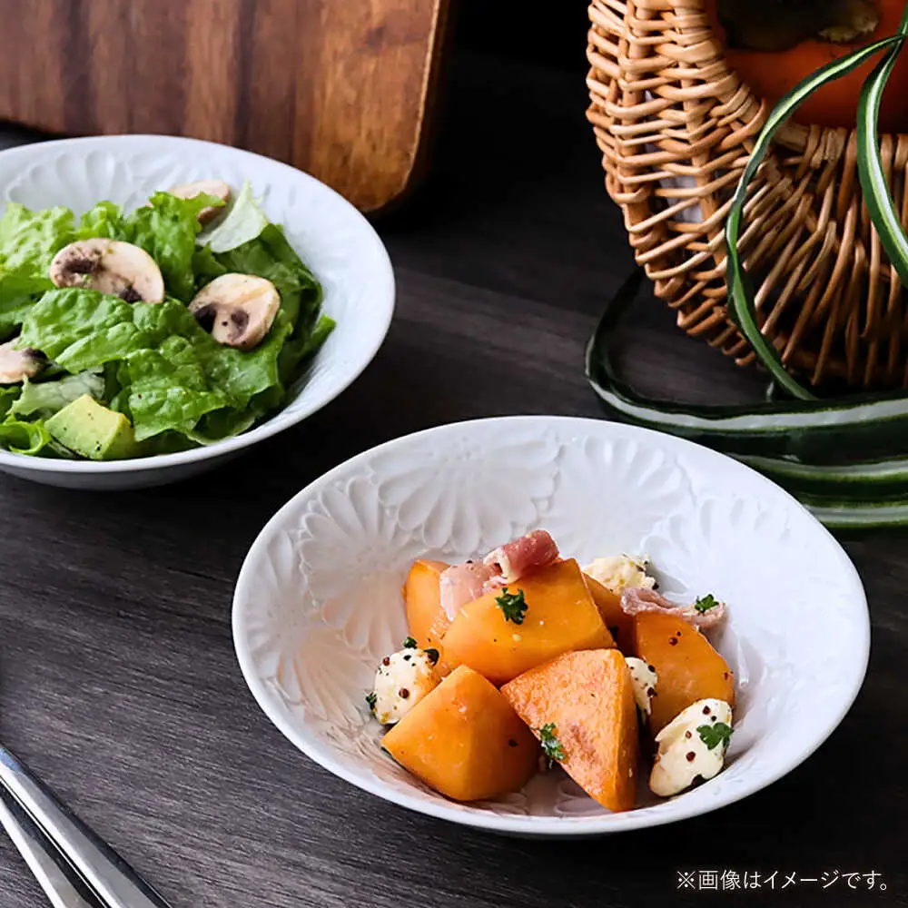 【波佐見焼】マリーゴールド　ボウルM 白 2枚セット　食器 皿【翔芳窯】[FE462]
