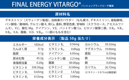 ファイン・ラボ ファイナルエナジーVITARGO® 1㎏ パッションブラッドピーチ風味 | ヴィターゴ　炭水化物　糖質 カーボパウダー エネルギー補給