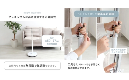 テーブル 昇降サイドテーブル Echo 高さ調節 テーブル ホワイト/ウッドホワイト