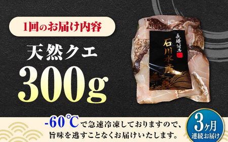 【全3回定期便】 【 対馬産 】 天然 クエ 300g （身のみ）《対馬市》【石川水産】 鍋 水炊き 鮮度抜群 海鮮[WAB033]