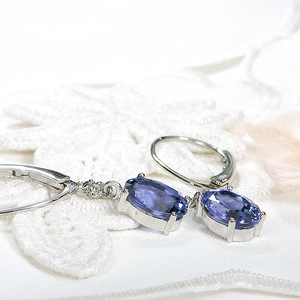 ピアス プラチナ Pt900 タンザナイト 大粒 オーバル4.0ct ダイヤモンド 0.06ct フレンチフックピアス レディース 揺れるピアス キャッチレス クリスマス 12月 誕生石 ジュエリー 【f284-pt-ov-ta】 ALPAZ193