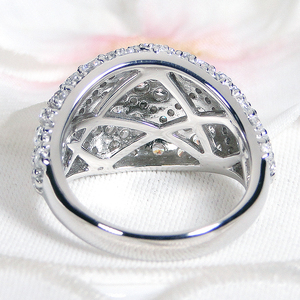 指輪 プラチナ リング PT900 ダイヤモンド 2.0ct パヴェ レディース ゴージャス ボリューム 幅広 贅沢 2カラット ダイヤ Pave ステンドグラス ジュエリー 【f295-d-pt】ALPAZ186
