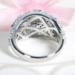 指輪 プラチナ リング PT900 ダイヤモンド＆ブルーダイヤ 2.0ct パヴェ レディース ゴージャス ボリューム 幅広 贅沢 2カラット ダイヤ Pave ステンドグラス ジュエリー 【f295-bd-pt】ALPAZ188