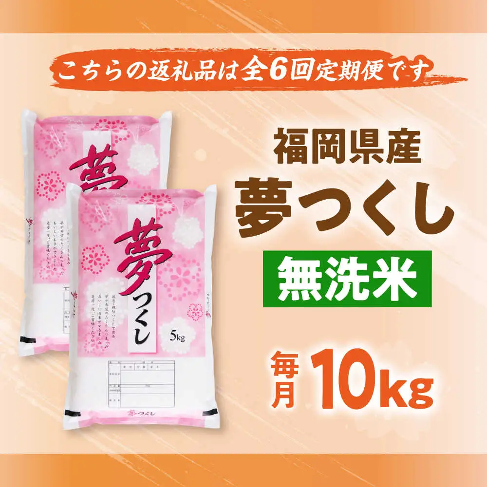 【全6回定期便】【令和7年度産】無洗米 夢つくし 10kg 精米 [BGBV018]
