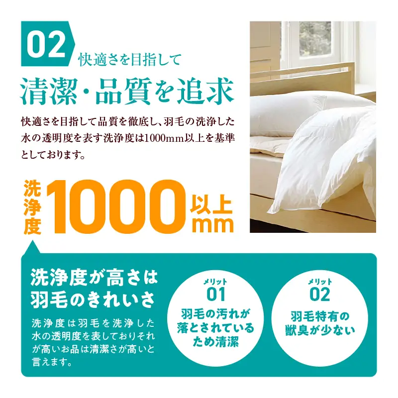 ダウンピロー（アウトラスト）　羽毛枕大型サイズ　５０ｃｍ×７０ｃｍ