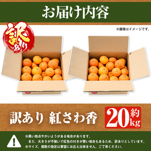 ＜先行予約受付中！2027年2月上旬以降順次発送予定＞訳あり 紅さわ香(約20kg) 国産 鹿児島県 阿久根市 果実 果物 フルーツ 柑橘 みかん ミカン 紅甘夏 期間限定 数量限定 【桐野柑橘株式会社】akn070-19