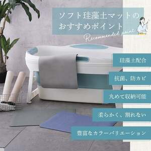 《洗濯機で洗える》ソフト珪藻土バスマット 【カラー・スモーキーグリーン】 ソフトタイプ 柔らか 60×40cm 6-240