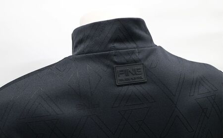 PING ストレッチダルブラ三角幾何学柄ジャカード 半袖ハイネックシャツ ゴルフウェア ピンGOLF 621-6267903【ブラック/Lサイズ】｜石川県 小松市【テンポイント株式会社】