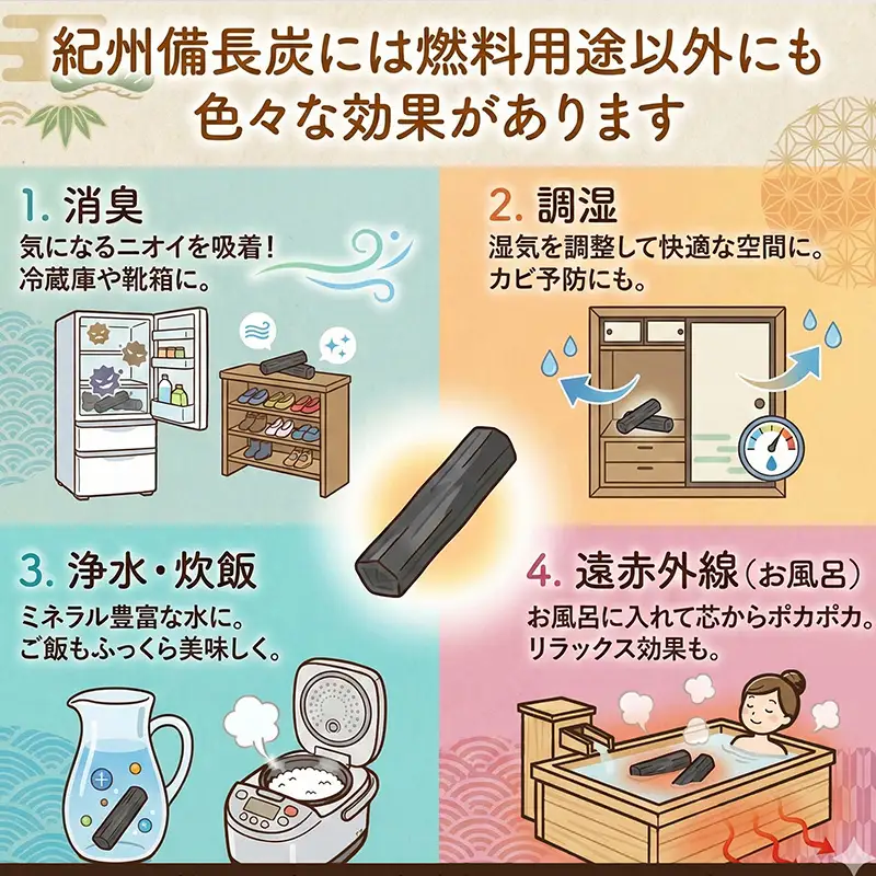 【0179-2】紀州備長炭 浄水・炊飯用（切細丸）1kg