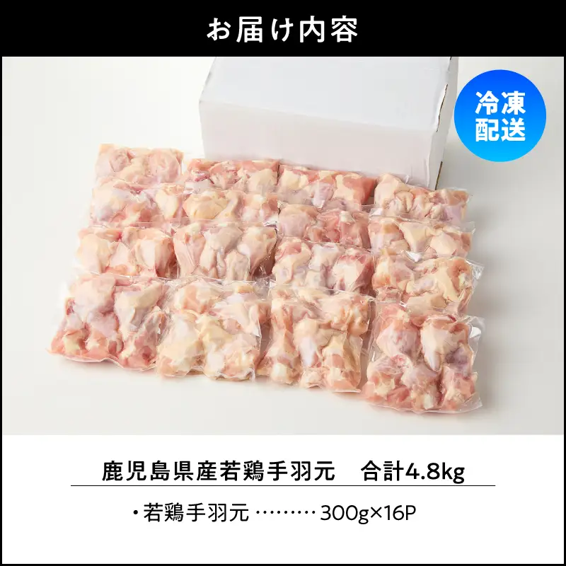 鹿児島県産 若鶏 手羽元 4.8kg セット KN165-005-01 肉 鶏肉 冷凍