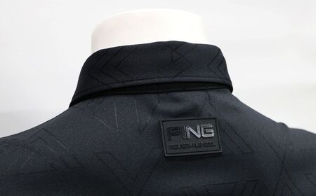 PING ストレッチダルブラ三角幾何学柄ジャカード 半袖ポロシャツ ゴルフウェア ピンGOLF 621-6260903【ブラック/Lサイズ】｜石川県 小松市【テンポイント株式会社】