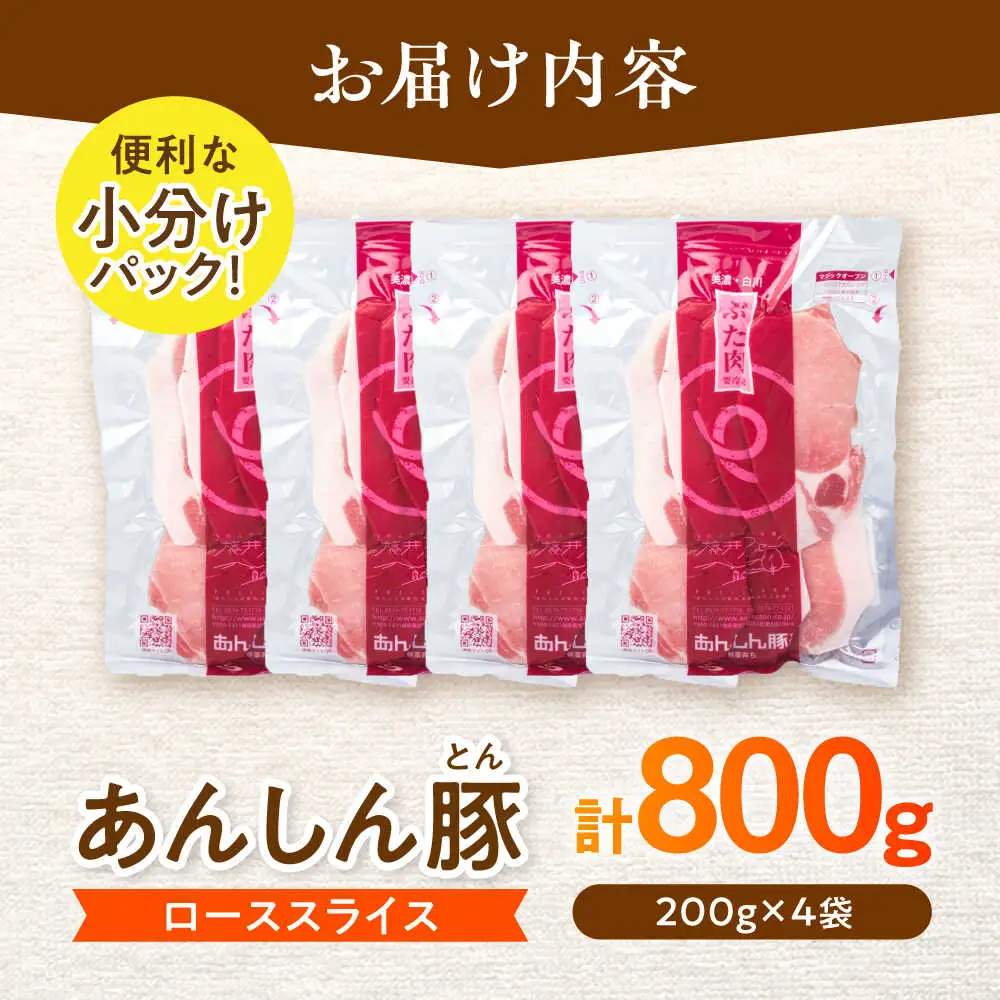 豚肉 ローススライス 計800g 藤井ファーム[AWAF061]豚ロース
