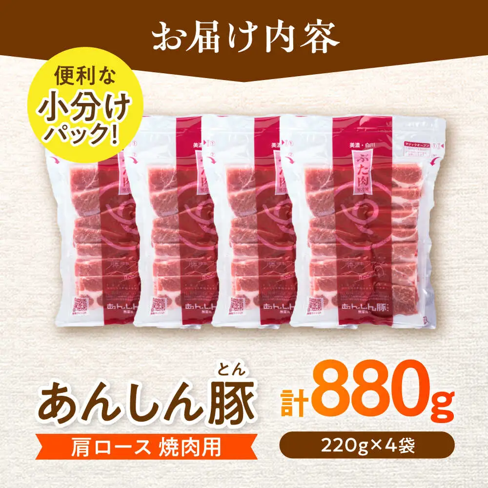 豚肉 肩ロース 焼肉用 計880g 藤井ファーム[AWAF062]豚肉 焼肉