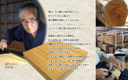 榧の卓上将棋盤（駒台付）【熊須碁盤店】_A0114-1652