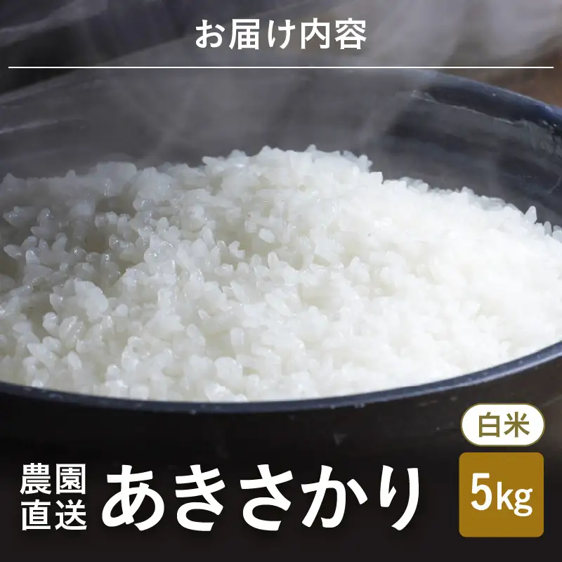 先行予約 令和8年産 新米 あきさかり 白米 5kg ×1袋 精米 5kg ブランド米 2026年10月上旬以降順次発送 [A-8986_01]