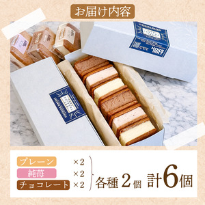 テリーヌサンド 6個 3種×2個 （プレーン・純苺・チョコレート） 北島町 ドリームチーム