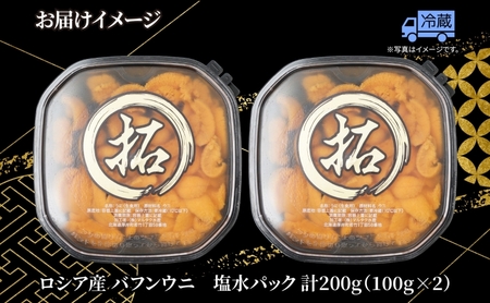訳あり うに ロシア産 バフンウニ 塩水パック 100g×2 ウニ