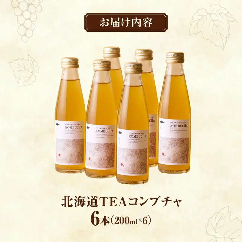 北海道TEAコンブチャ ブドウリーフ発酵 炭酸ドリンク 健康志向 甘さ控えめ_Y037-0348