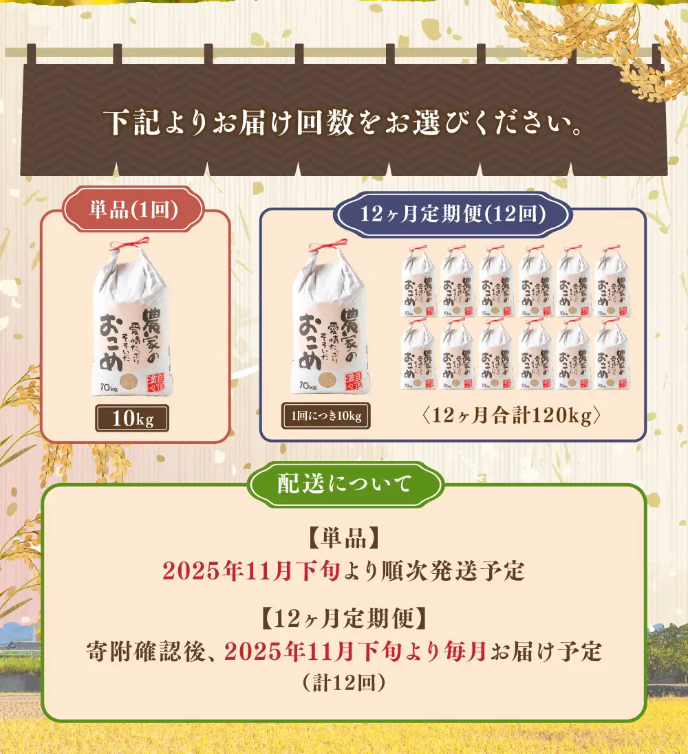 【12ヶ月定期便】日永園 ヒノヒカリ 玄米 10kg×12ヶ月 【2025年11月下旬より発送予定】 米 お米 ご飯  うきは市