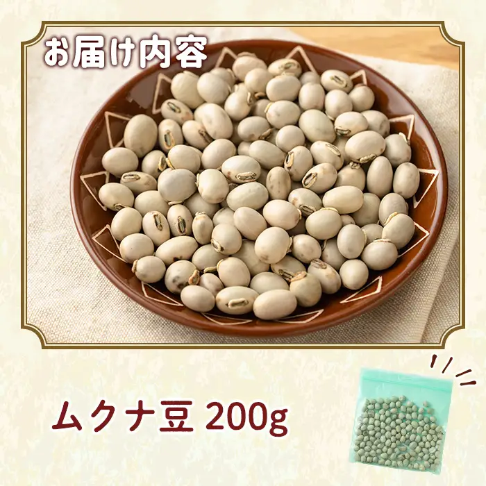 ムクナ豆 200g 八升 ハッショウマメ 【永濱農園】n428