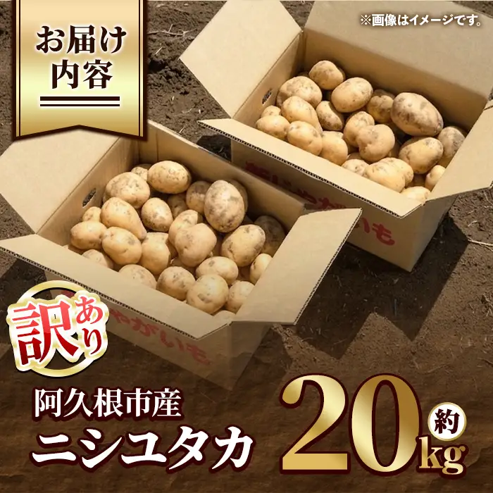 ＜先行予約受付中！2026年12月以降順次発送予定＞訳あり！じゃがいも ニシユタカ(20kg) 国産 鹿児島県産 阿久根市産 じゃがいも ジャガイモ 芋 ポテト にしゆたか 訳アリ 野菜 ポテトサラダ コロッケ 常温 常温配送 【慶越農園】akn107-08