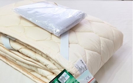 【シングル】フランスウール 混SEK 抗菌 防臭 わた ベッドパッド (100×200cm) W50BP-S | 寝具 睡眠 快適 熟睡 吸湿 ベッド 無地