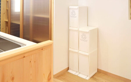 ダストボックススリム 分別2段 20L グレー 1個 / ダストボックス ゴミ箱 ごみ箱 / 恵那市 / 東谷株式会社 明智流通センター[AUAD139]