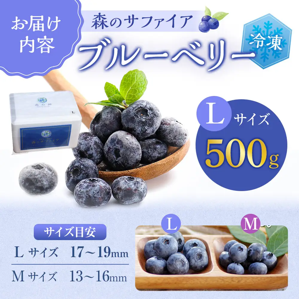 長野市産「森のサファイア」冷凍ブルーベリー（Lサイズ）500ｇスチロールパック | ブルーベリー  フルーツ 冷凍