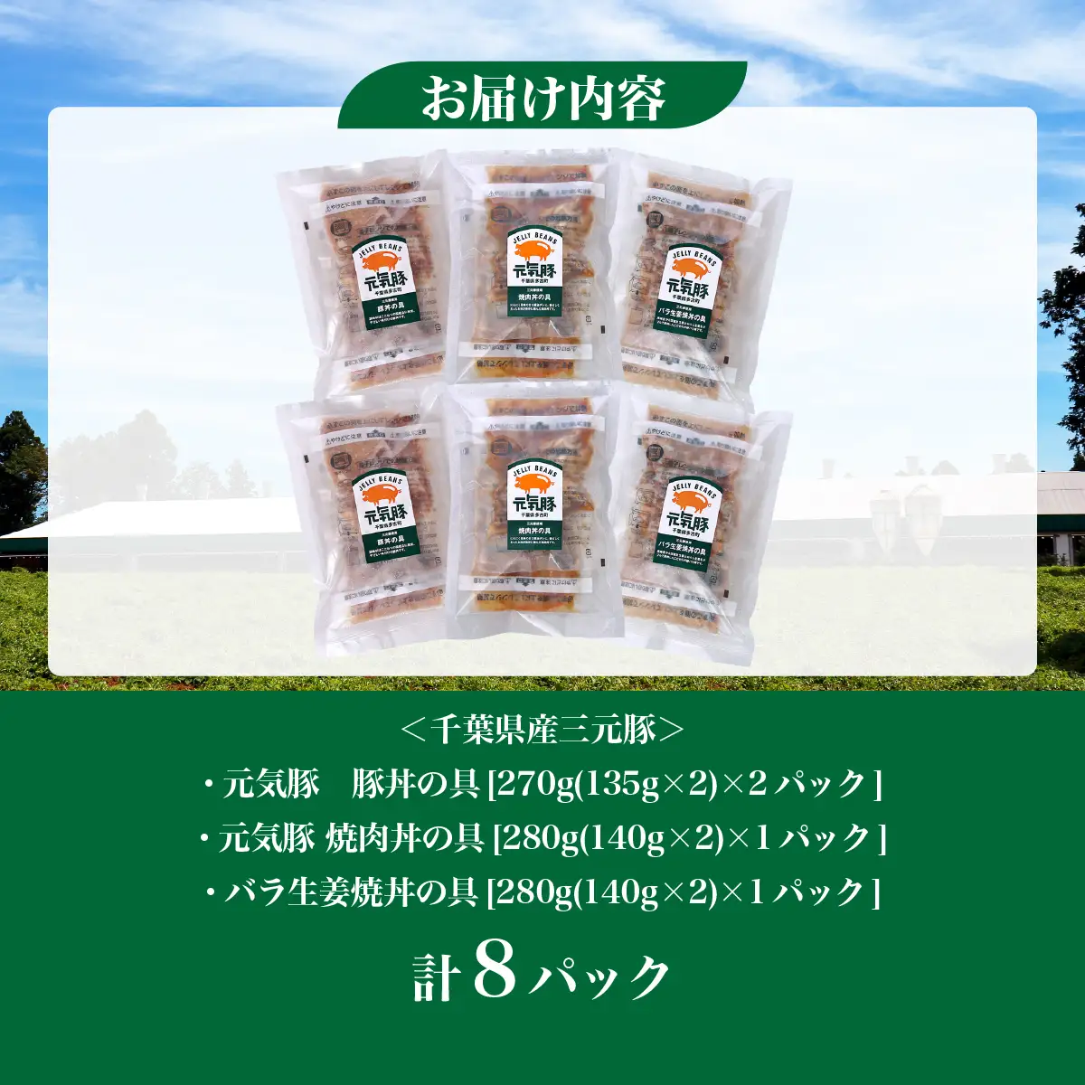 元気豚　豚丼の具セット(3種8食入)_肉  豚肉   惣菜・加工品   _【配送不可地域：離島・沖縄県】mt203971_150801