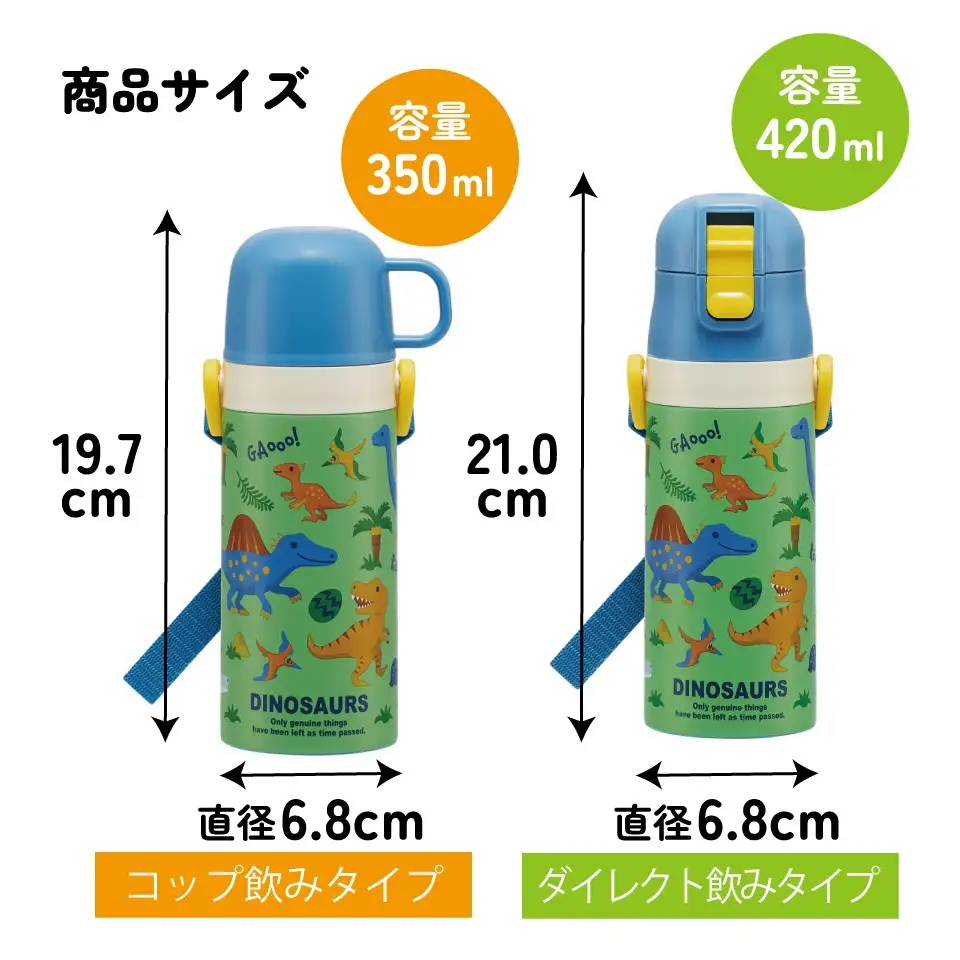 2通りで使用できる ステンレスボトル SKDC3 ディノサウルス 恐竜 ダイナソー 奈良県奈良市 skt014 スケーター 724886