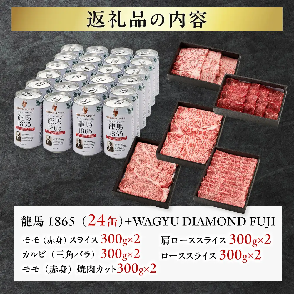 龍馬1865＋WAGYU DIAMOND FUJI（部位5種 食べ比べセット）【配送不可：沖縄県・離島】