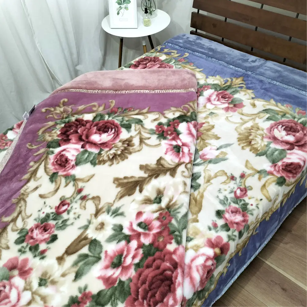 【シングル2枚組】吸湿発熱ふんわりアクリル2枚合わせ毛布(140×200cm)×1セット（ピンク1枚・ブルー1枚）  M-6701-2P