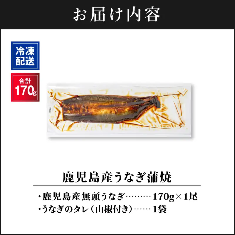 【 土用の丑の日特集 】 鹿児島産 うなぎ 蒲焼 170g×1尾 清らかな 地下水 育ち！ KN021-014-01 ウナギ 鰻 冷凍